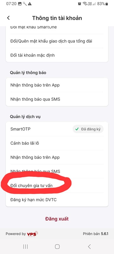 Cách đổi chuyên gia tư vấn trên SmartOne