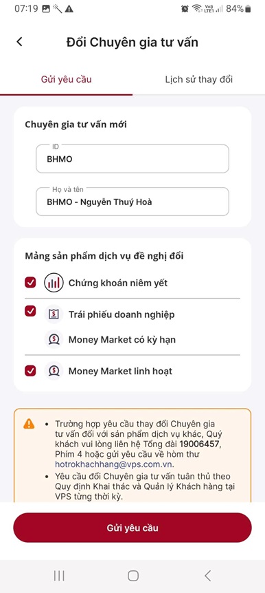 Cách đổi chuyên gia tư vấn trên SmartOne